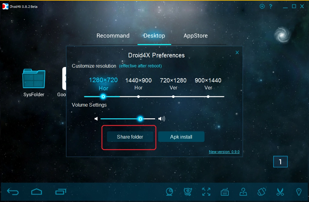 Droid4X Settings