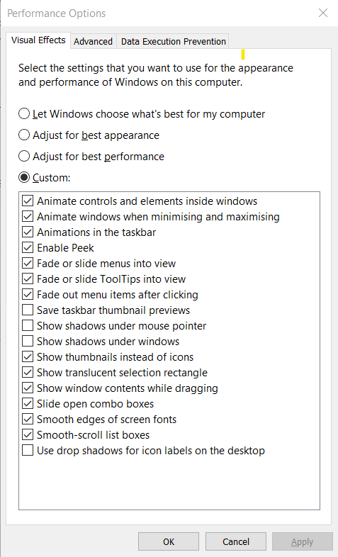 Visual Settings