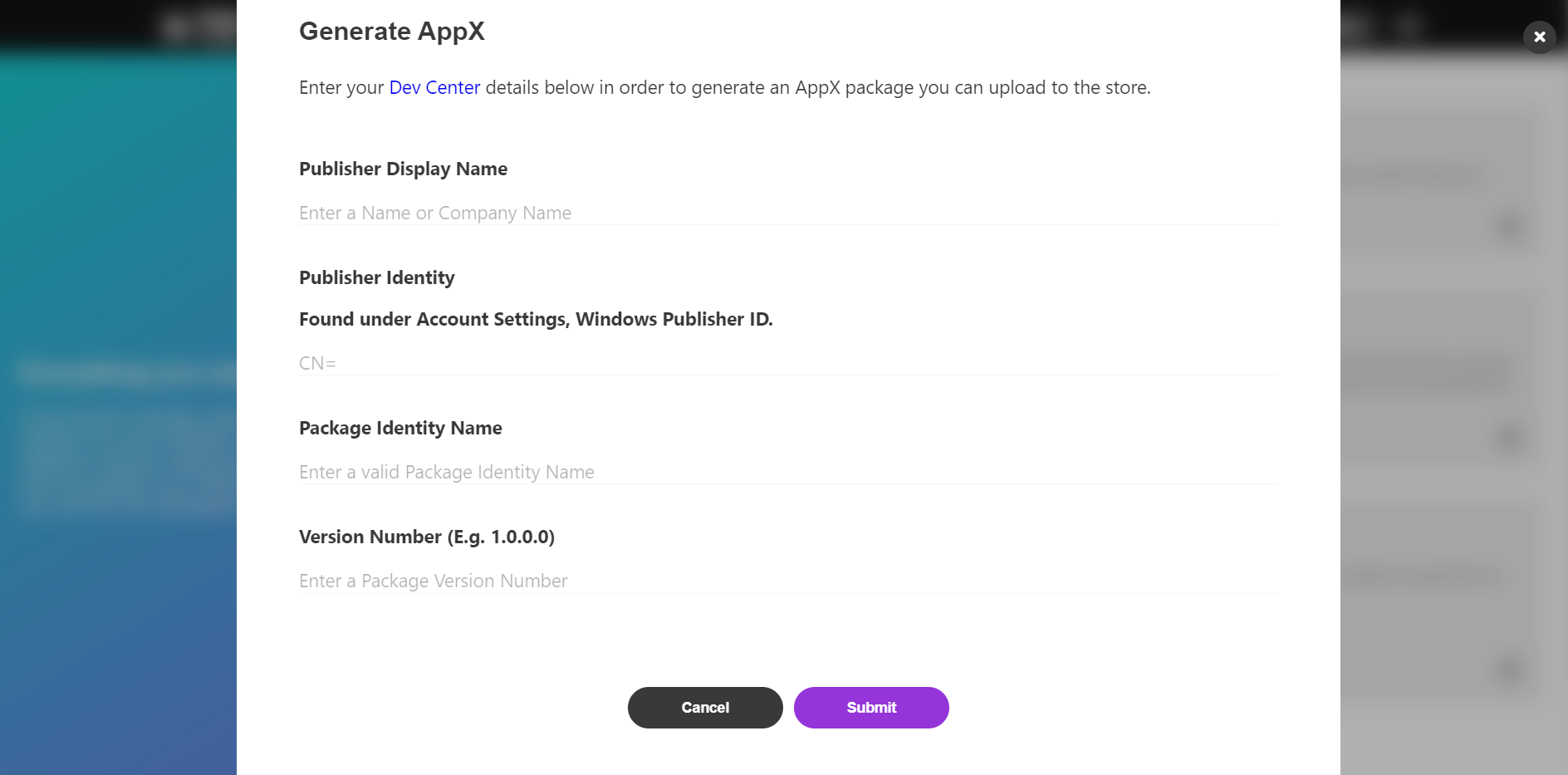 PWA Builder - Gernerating AppX