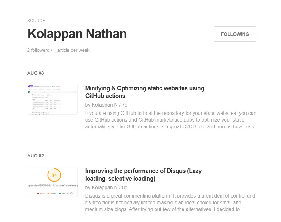 This blog’s feed as seen in Feedly