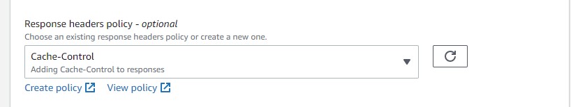 Screenshot of Response Header policy